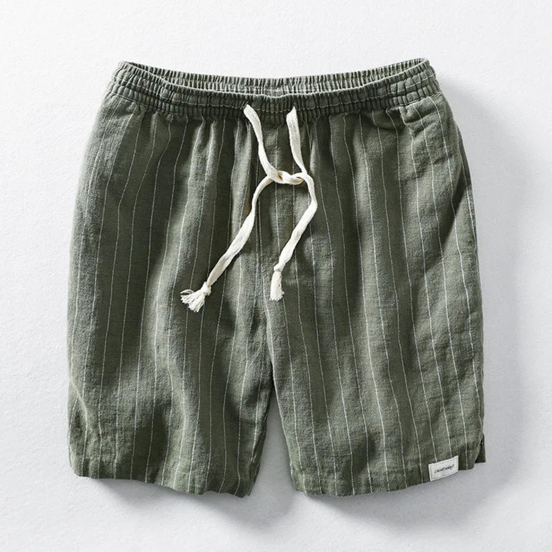 The Riviera Striped Linen Shorts